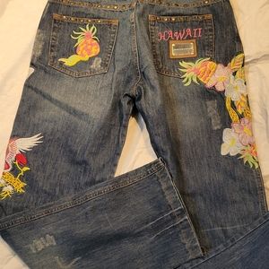 Women's Dolce&Gabbana jeans embroidered, very rare 46 It 10us